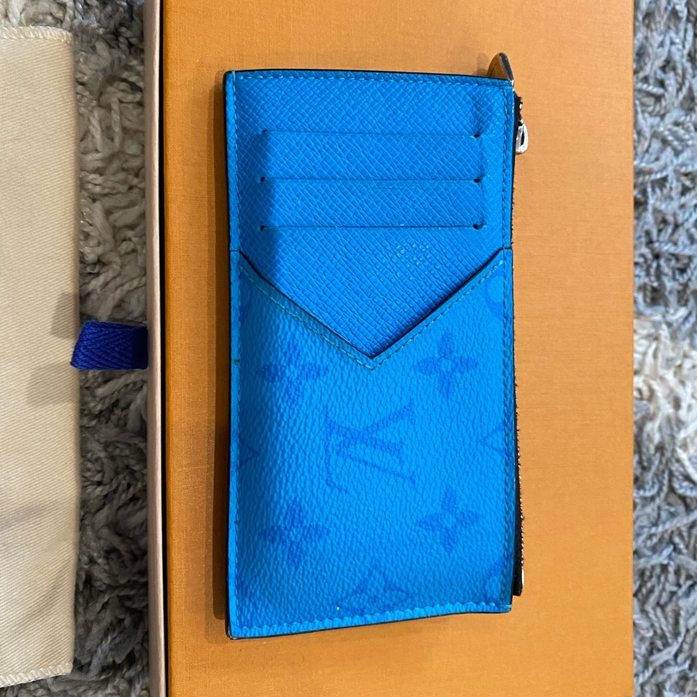 Louis Vuitton coin card holder in blue